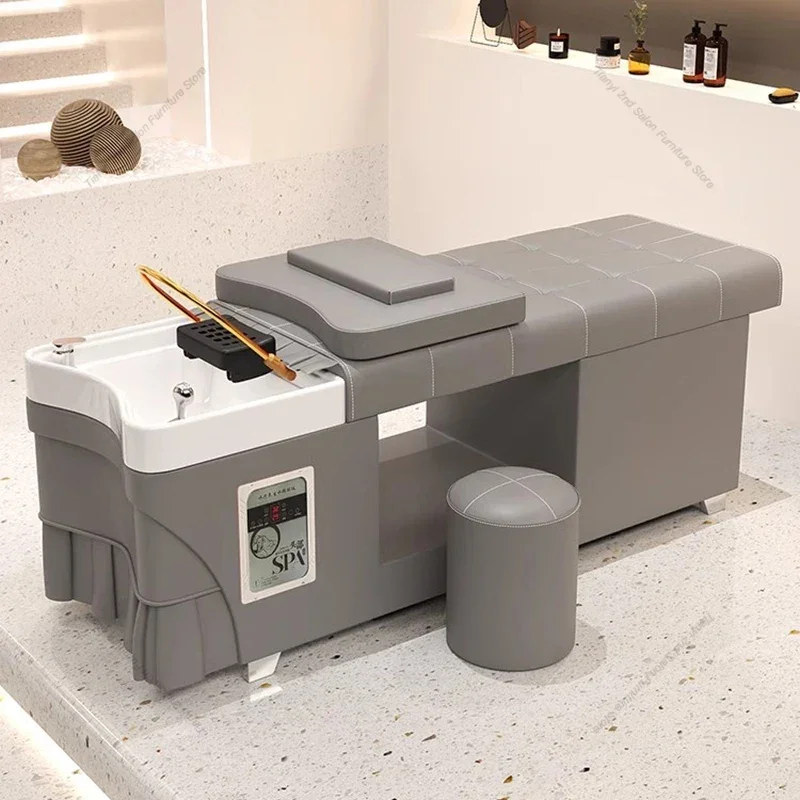 

Nordic Hair Salon Shampoo Chairs Beauty Stylist Hairdressing Shower Shampoo Bed Ergonomics Salon Furniture Sillon Barbero FYSC