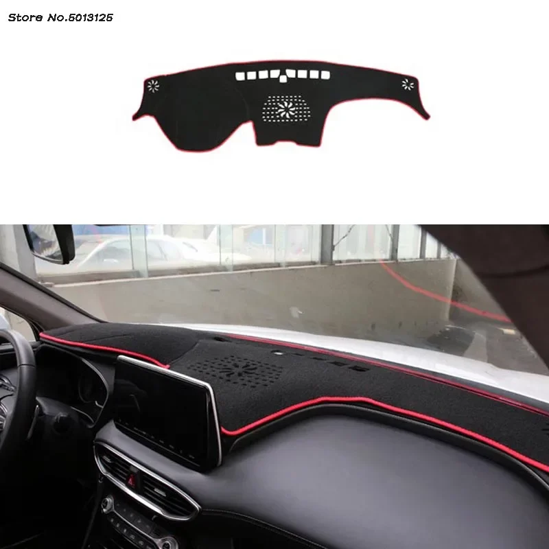 

For Hyundai Santa Fe 2019 2020 2021 2022 Car Left Hand Drive Dashboard Mat Pad Anti-UV Sun Shade Instrument Panel Carpet