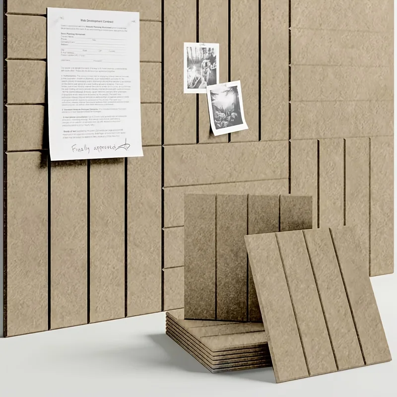 40kg/m³ Felt Cork Pin Note Bulletin Boards Tiles Photo Sound Proof Corcho Pared Acoustic Wall Panel for Wall Home Office Decor