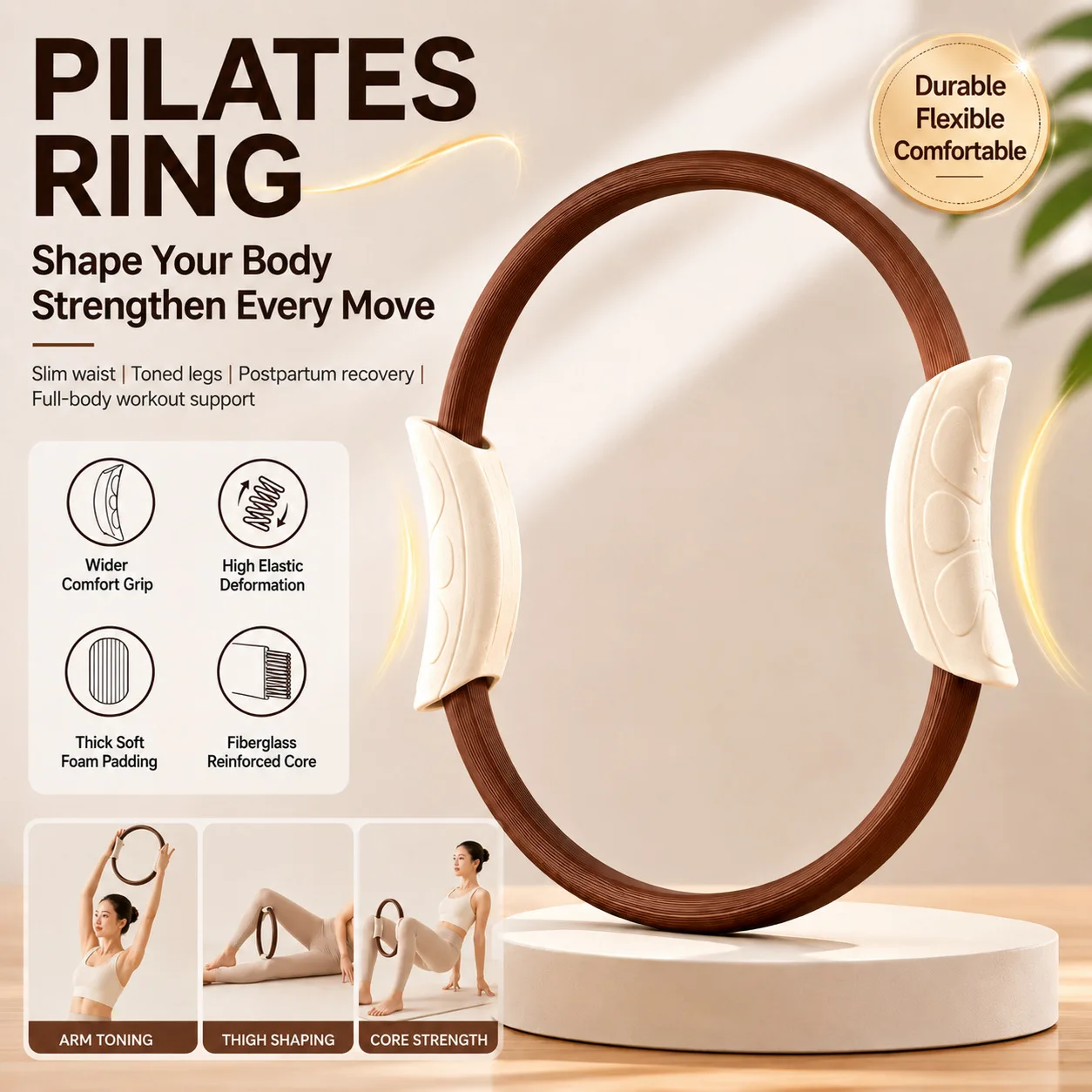 Yoga Yoga Ring & Pilates Circle with Dual Grip Pelvic Floor Muscle Trainer Leg Resistance Training Circle for Gym Workout Equipment - Aliexpress Deal