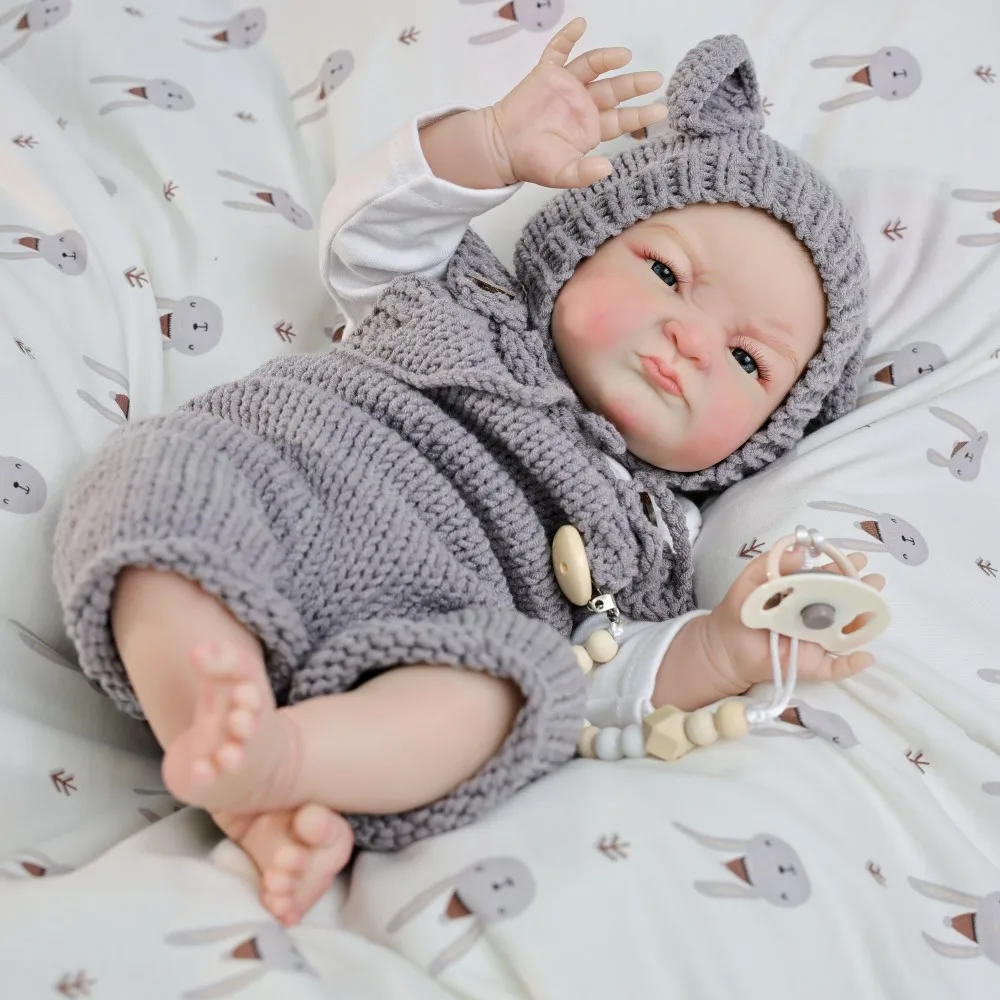 

Cloveray 24 inch Lifelike Reborn Baby Doll Super Kawaii Vinyl Doll Vinyl Limb Cloth Body Doll Handmade High-quality Toy Kid Gift