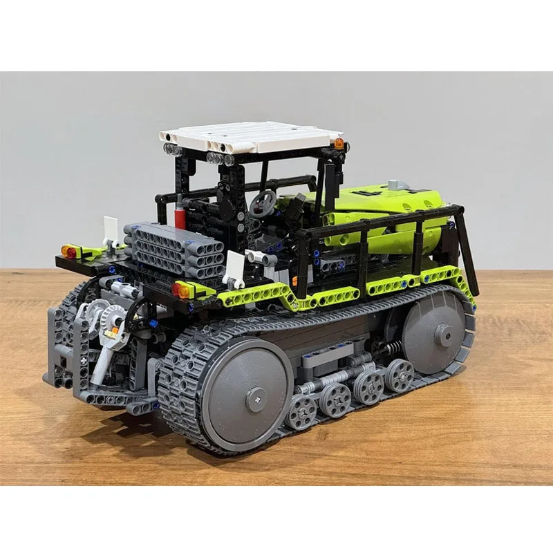 MOC-228956 Gąsienicowy Traktor Rolniczy Model Klocków Konstrukcyjnych 1600 Części MOC Kreatywne Chłopcy Dzieci Urodziny Klocki Zabawki Prezenty