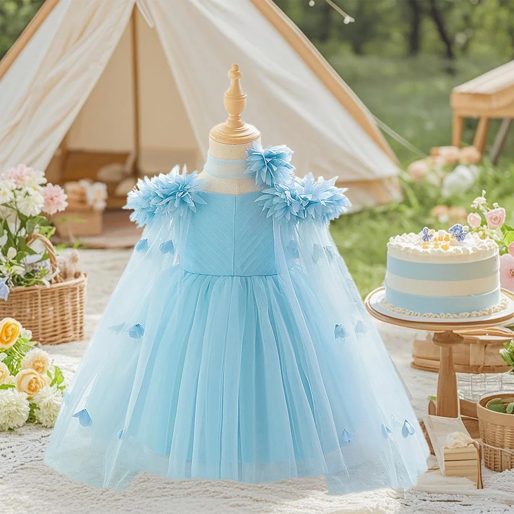 Baby Girl Girl Floral Tulle Dress Elegant and Gorgeous Suitable for School Performance Party Wedding Flower Decoration