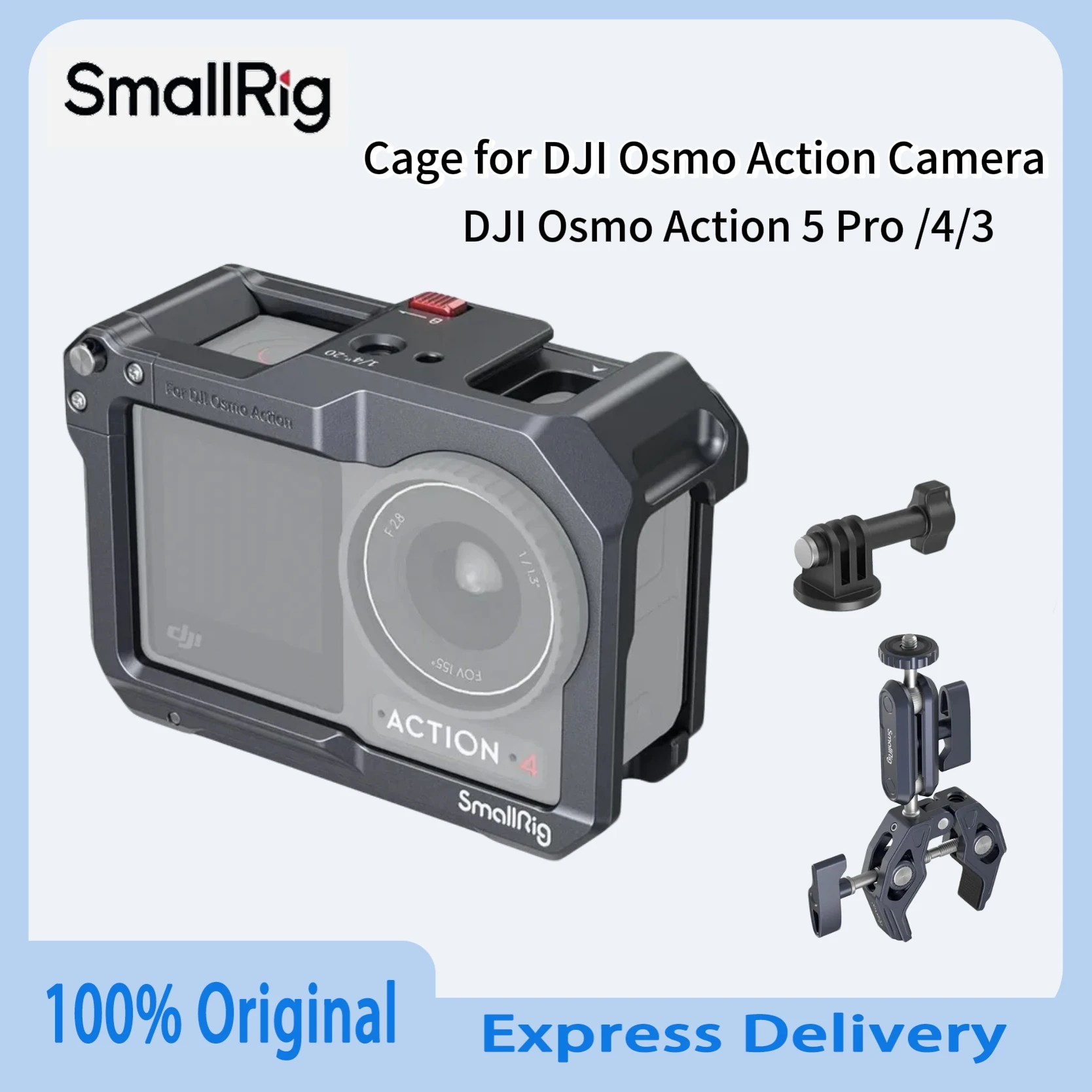

Оригинальная защитная рамка SmallRig 4119C Action 5 pro Cage с холодным башмаком для камеры DJI Osmo Action 5 Pro/3/4, чехол с микрофоном