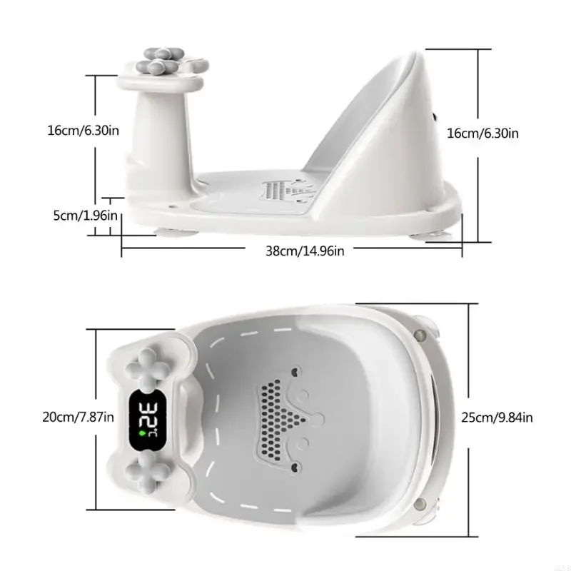 Tragbare Baby-Badesitze mit rutschfestem Design und verstellbarer Rückenlehne, sicherer Badestuhl für Kleinkinder ab 6 Monaten,