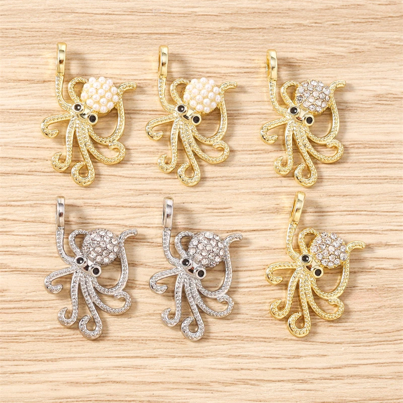 

5pcs 15x25mm Cartoon Alloy Octopus Charms Pendants for Jewelry Making Drop Earrings Necklaces Bracelets DIY Crafts Accessories