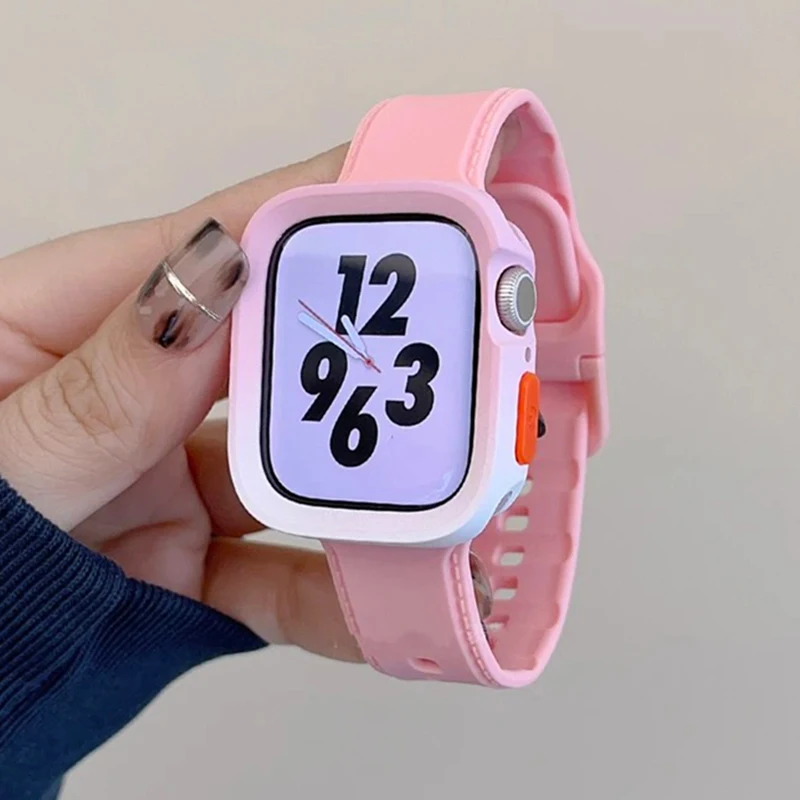 

Милый простой силиконовый ремешок для Apple Watch 49 45 44 мм 41 40 мм