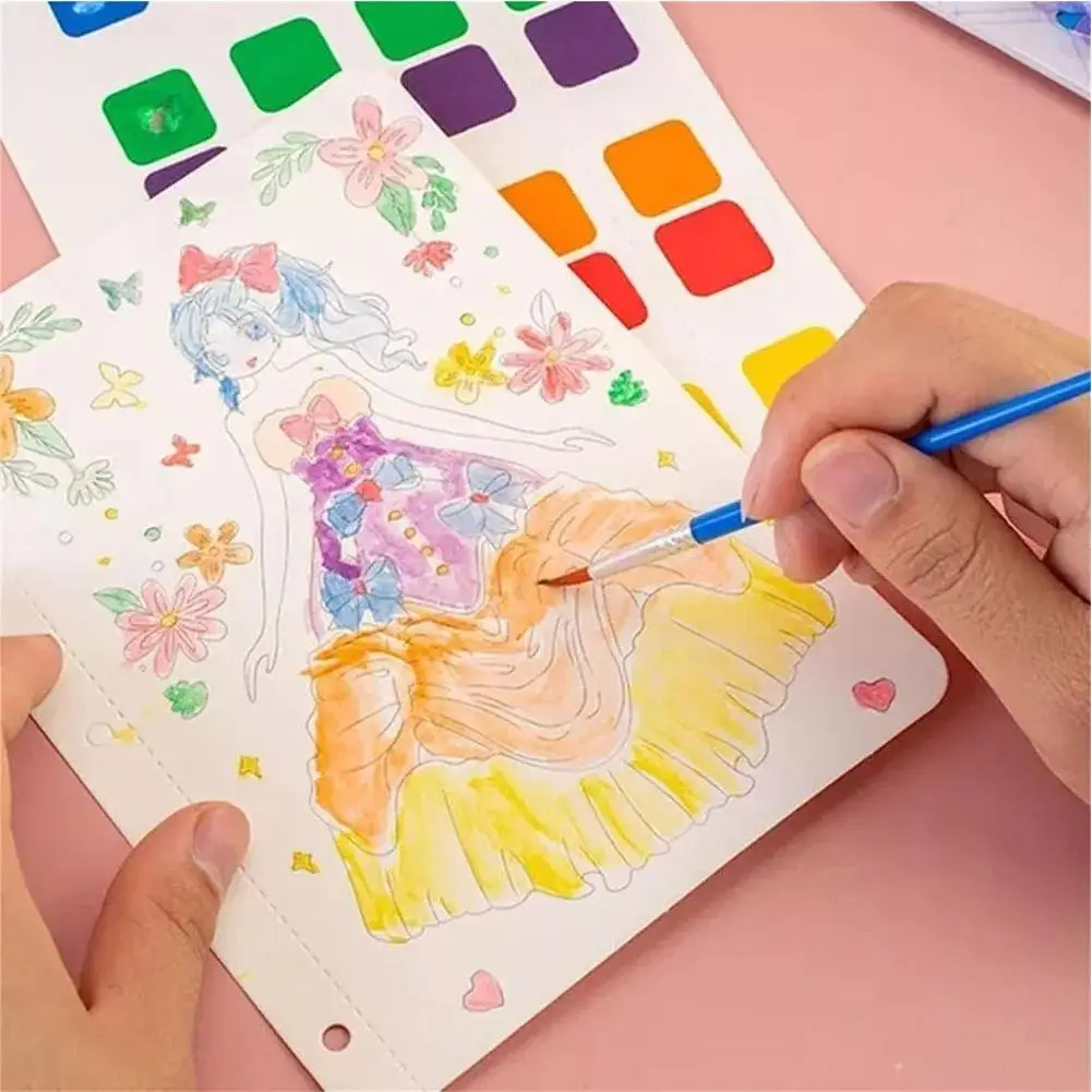 Pintura Mágica Educacional Artesanal para Crianças, Pintura DIY, Brinquedos Artesanais Adesivos, Arte Meninas, Princesa Puxando, Presente Kids