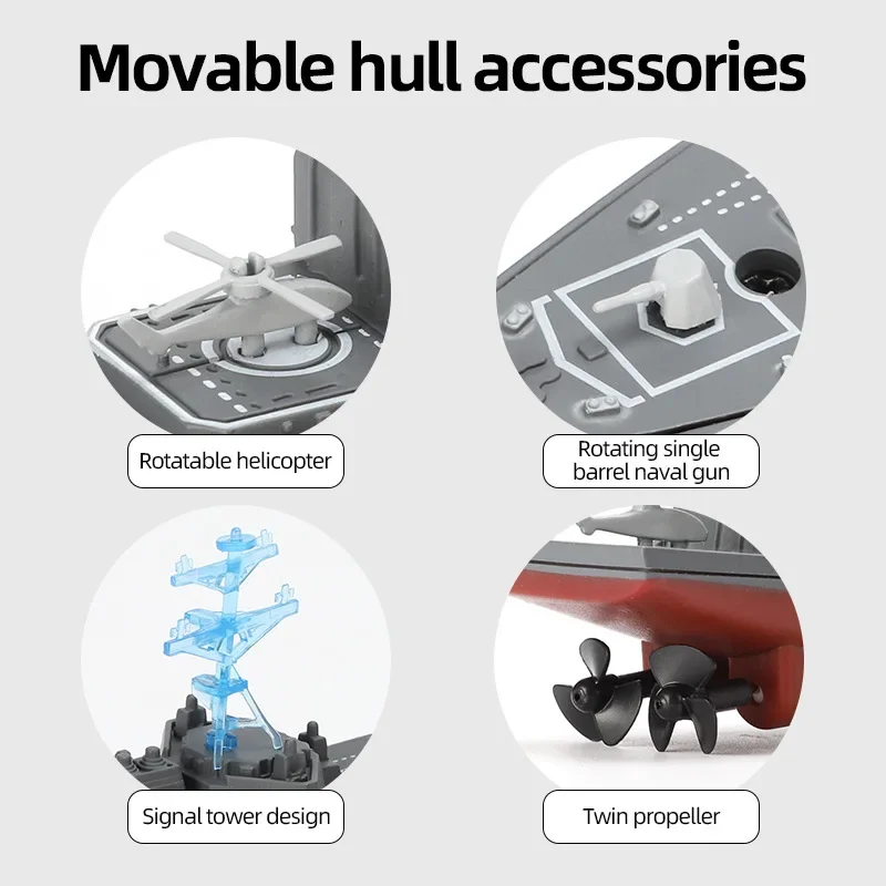 2.4G Rc Boot High-Speed Afstandsbediening Schip Simulatie Oorlogsschip Model Mini Slagschip Speelgoed Kinderen Model Speelgoed Voor Jongens Kids Cadeau