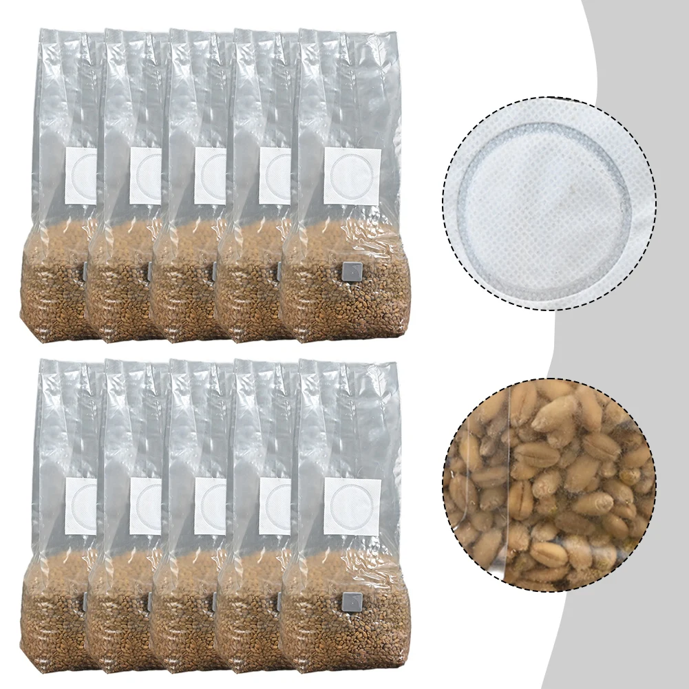 10pcs Mushroom Spawn Grow Bag Cultivation Bags Autoclaving Substrate Mushroom Spawn Bag For Fungus Planting Ventilate Bags