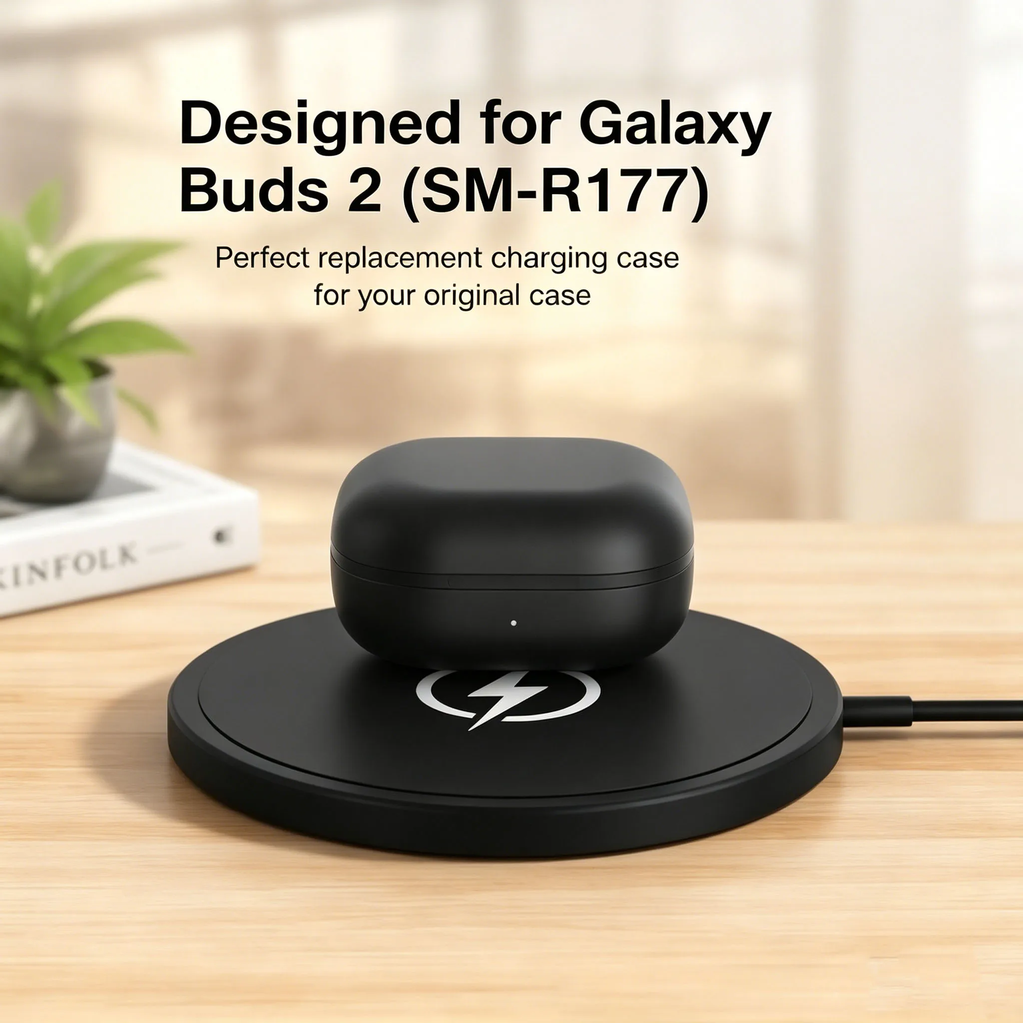 Wireless charging case Suitable for Galaxy Buds 2 SM-R177, 700mAh battery, Type C and wireless charging, LED indicator