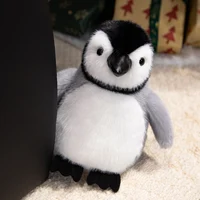 Cute Chubby Soft Fat Penguin Plush Pillow Stuffed Toy Long Hair Fur Doll Home Decoration Birthday Gift Stuffy Plushies 6