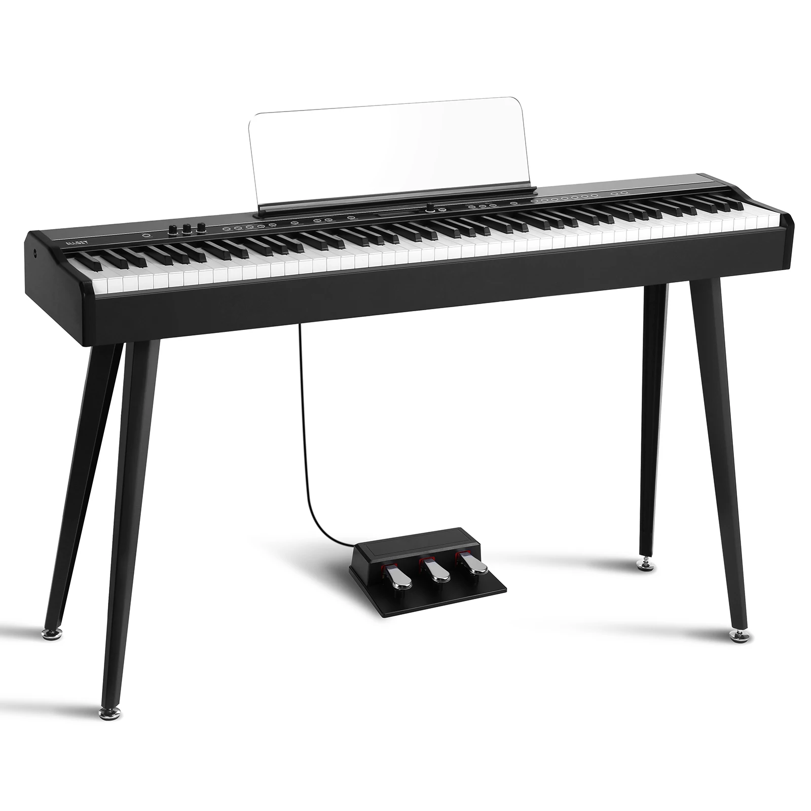 Piano Digital D5 de 88 teclas con martillo graduado, teclado ponderado para principiantes, teclado de Piano eléctrico Bluetooth de tamaño completo, 3 pedales
