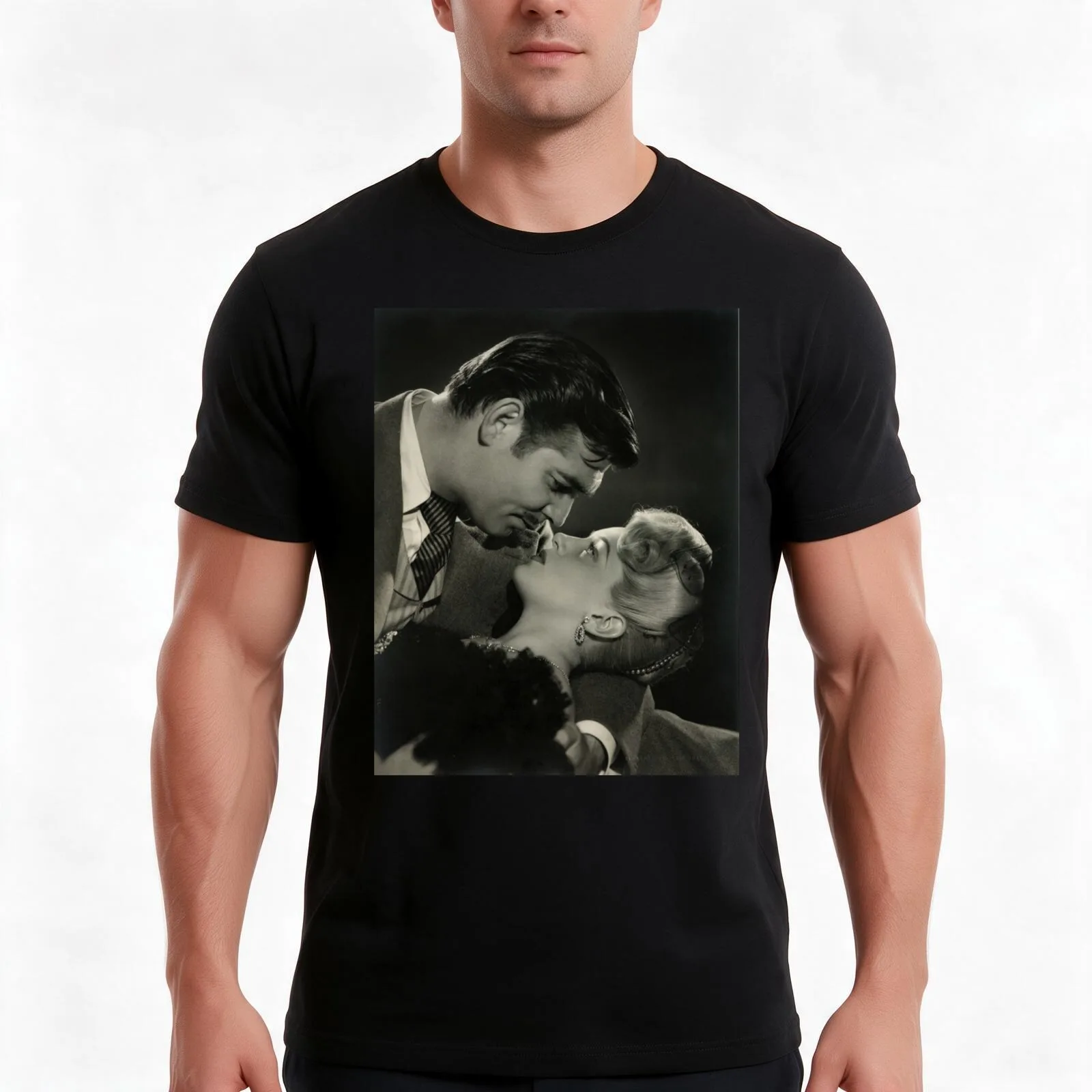 Lana Turner and Clark Gable T-Shirt Summer Casual Cotton Tee Oversized Streetwear Tops Vintage Graphic Print 100% Cotton