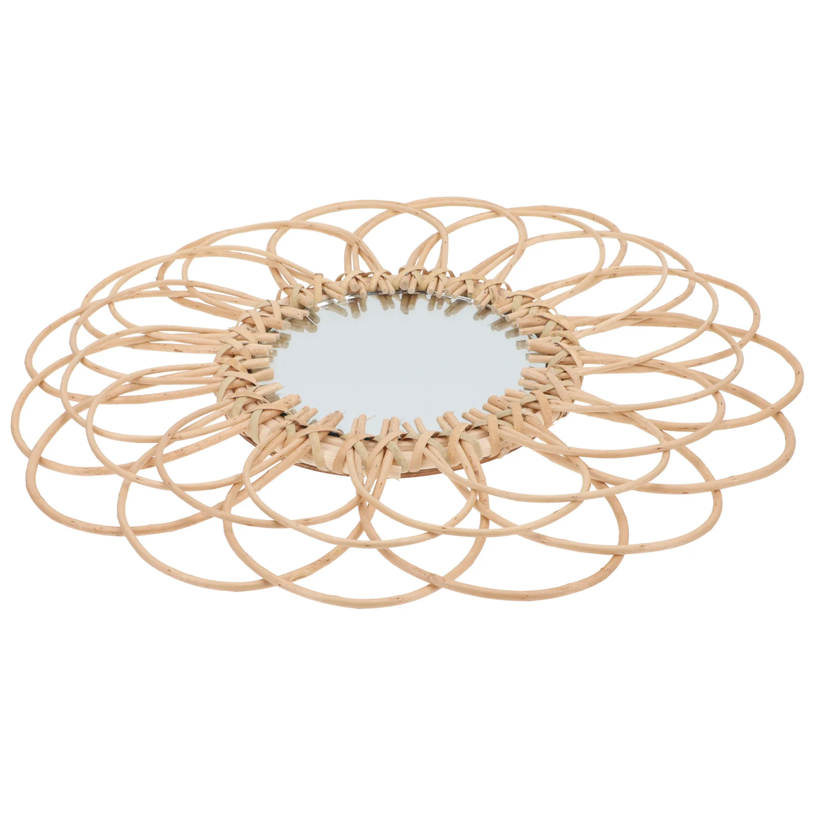 

Wall Hanging Mirror Handmade Woven Retro Style Decorative Mirror For Home Bedroom Living Room Office Vintage Rustic