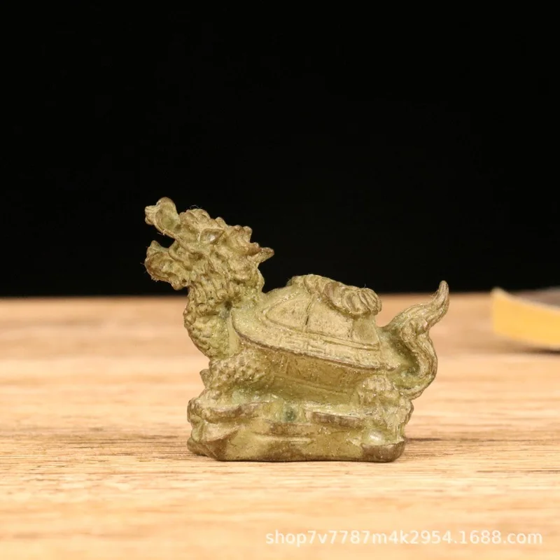Brass alloy craft item with copper coins, dragon turtle home decoration ornament