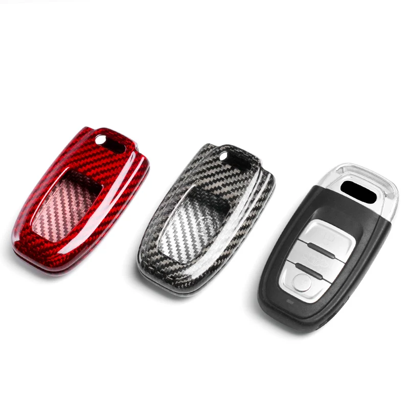 Fashionable Key Cover Shell Fob Car Key Accessories for Audi A4L A5 A6 A7 S5 Factory Sales Carbon Fiber Smart Key Case