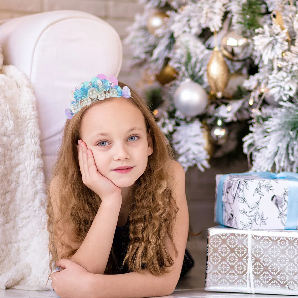 

2Pcs Water Drill Hair Band Mermaid Headband Cute Lightweight Hair Accessories for Girls Party Birthday Carnival