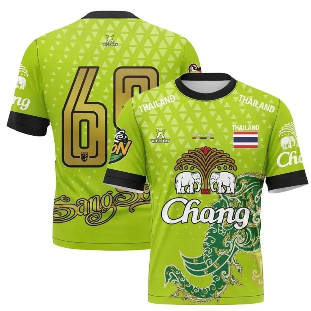 Thai-style Summer 3D Printed Summer Children's Clothing Football Jersey T-shirt Loose and Comfortable Suitable for Outdoor Wear