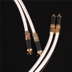 QED hifi audio cable 6N silver plated RCA 2to2 audio connection cable