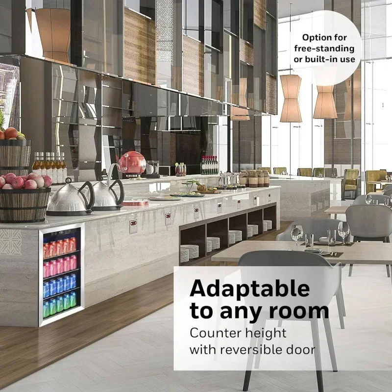 DD2 Холодильник и охладитель для напитков, мини-холодильник 115 банок для газированного пива или вина для офиса или бара с регулируемым съемным корпусом