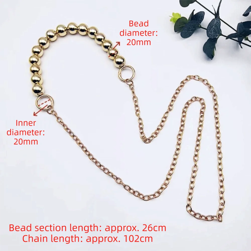 Stylish Electroplated Handbag Chain Strap Detachable Versatile Bead Handbag Chain Elegant Handmade DIY Bag Accessories DIY Craft
