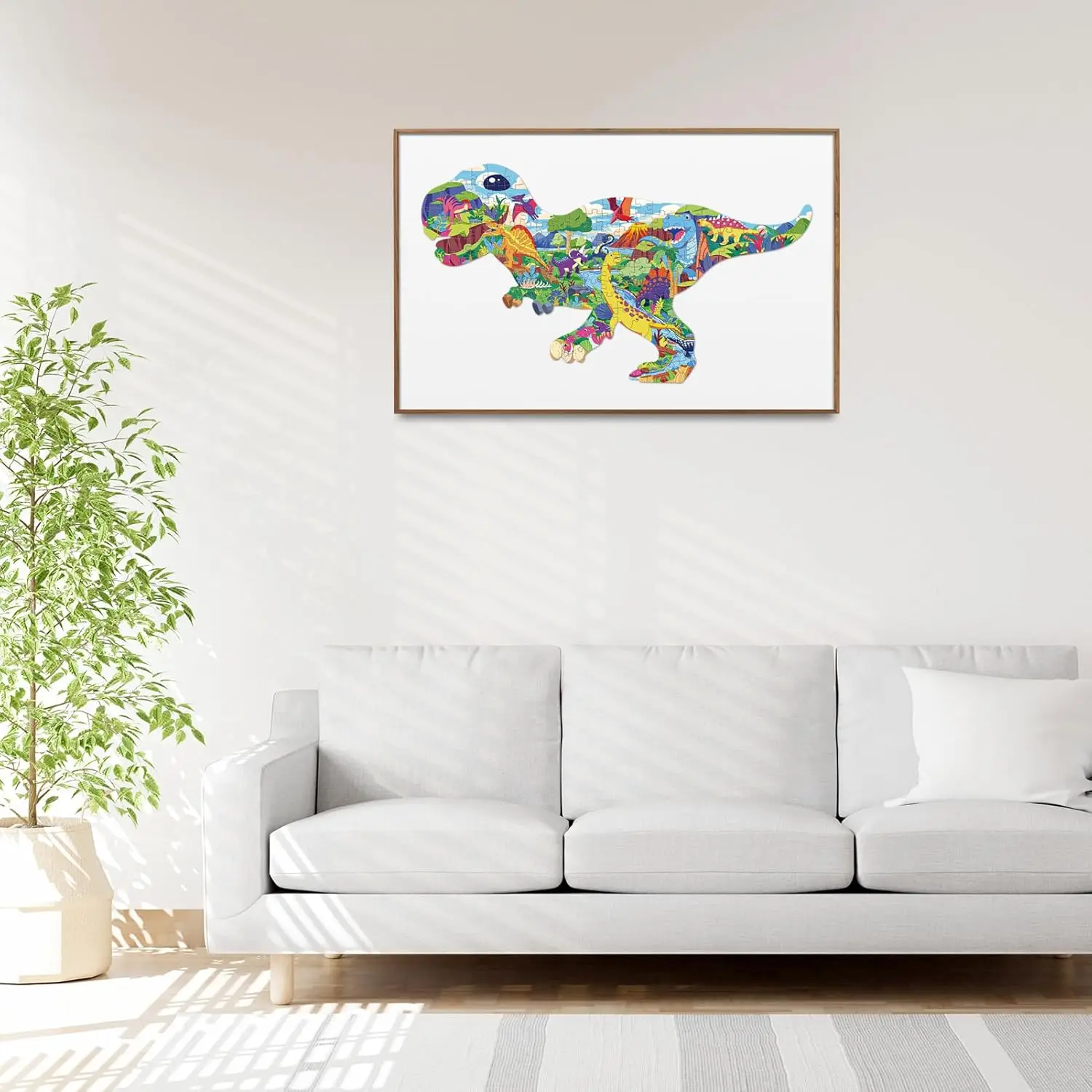 Hahowa Dinosauro Puzzle Giochi per bambini Paesaggio per 3 anni Apprendimento Puzzle di animali Giocattoli educativi Regali di compleanno per bambini