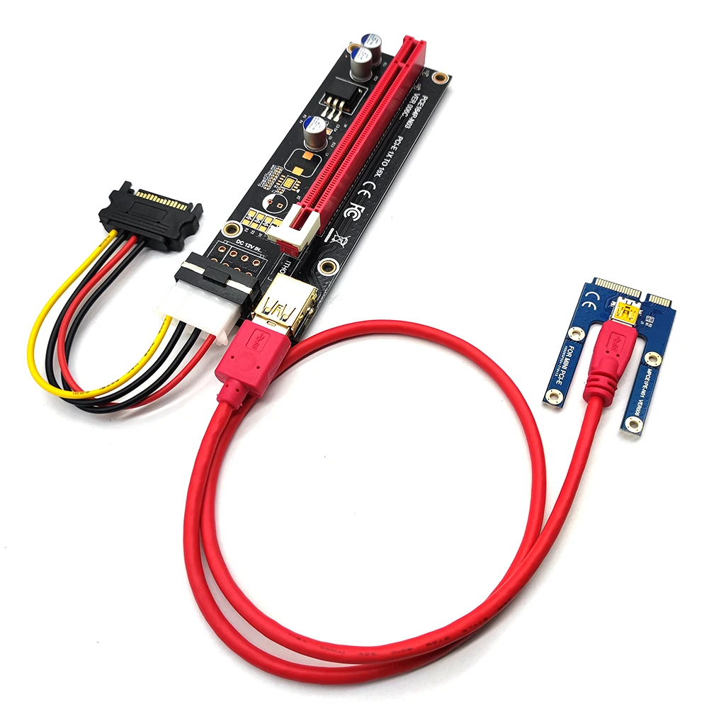 

Удлинитель карты передачи Адаптер-конвертер USB 3.0 PCIE Riser SATA на 4/6 Pin 16X Удлинитель адаптера PCIE Кабель питания карты