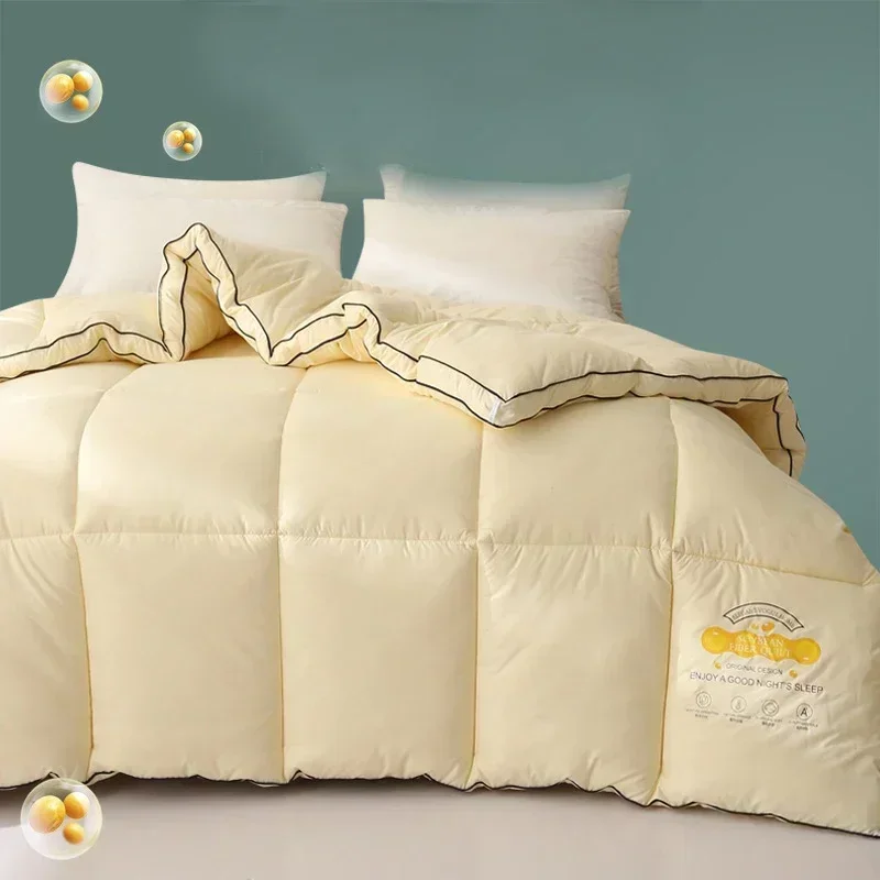 Couette en tissu de coton doux pour la peau remplie de 100% de duvet d'oie, couettes chaudes et soyeuses, couette pleine grandeur, 3 couleurs, hiver