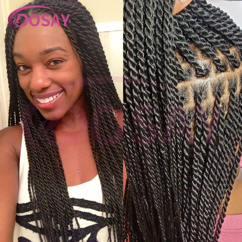 

36-дюймовый сенегальский твист полный парик шнурка для чернокожих женщин без узлов коробка кружевные передние плетеные парики богиня искусственный парик локонов