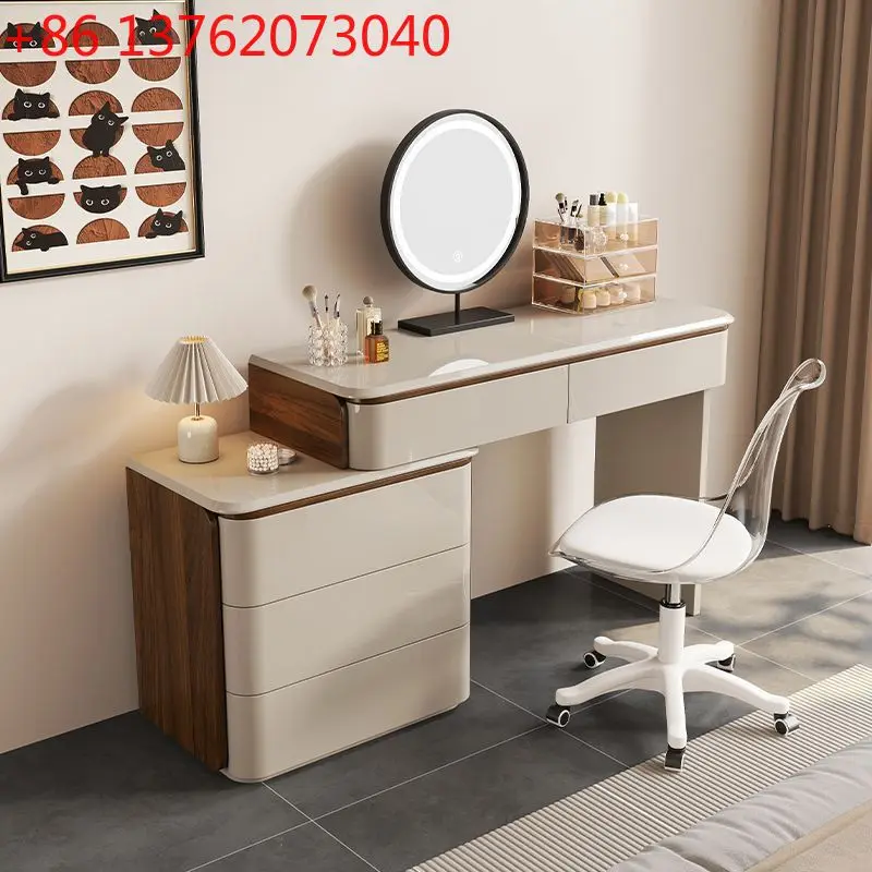 

Новый комод из цельного дерева 2025 года, столик для макияжа, сундук, встроенный уголок, современный и простой