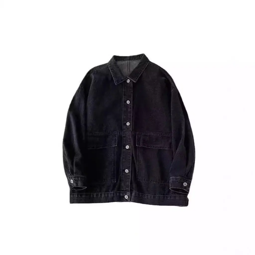 Women's Loose Denim Jacket Korean Style Mid-Length Trendy Elegant Top for Spring Autumn All-Match Student Wear