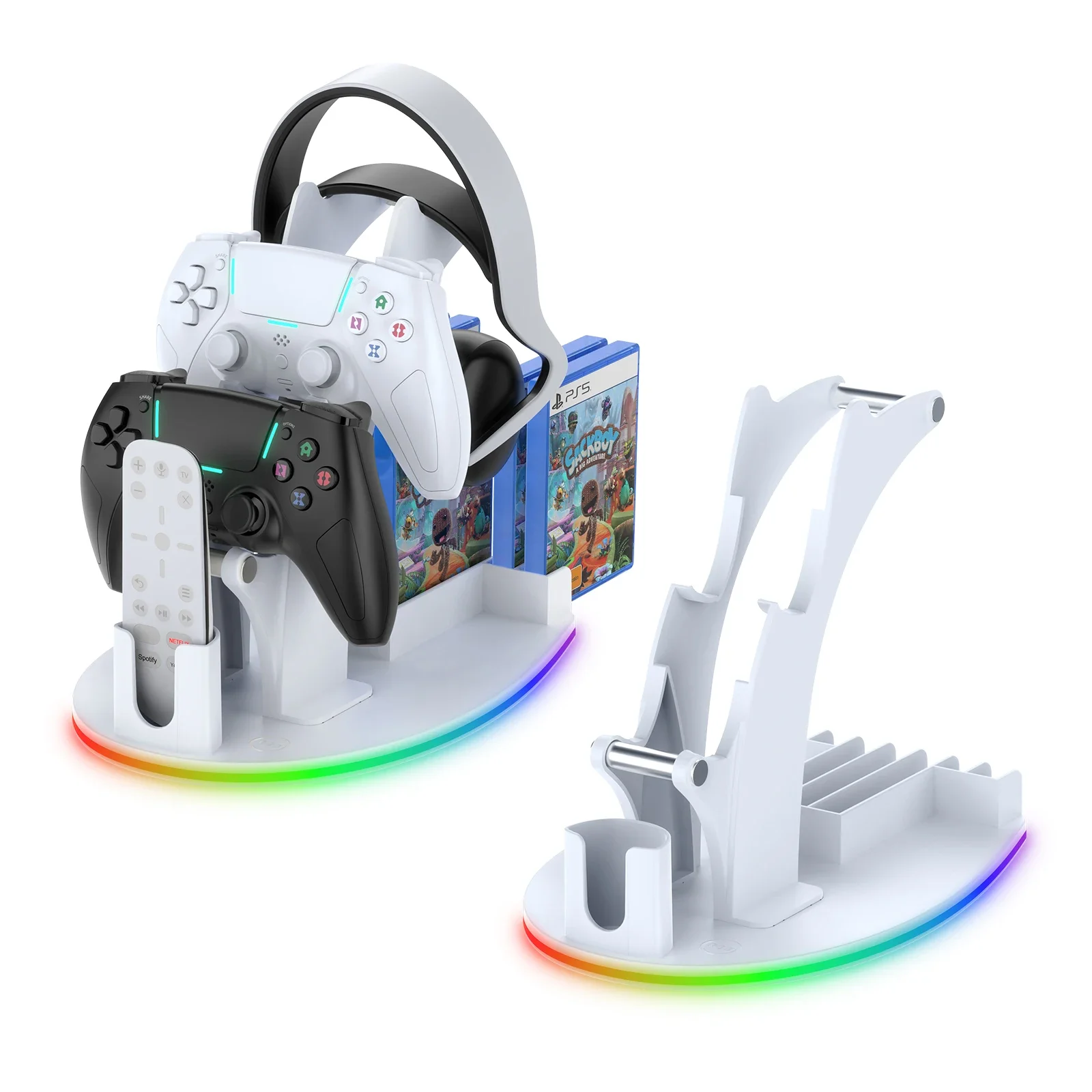 

JYS-P5128 Universal Controller Hanger For PS5 Controller Stand Holder With Headphone Holder For Xbox Series X Vertical Stander