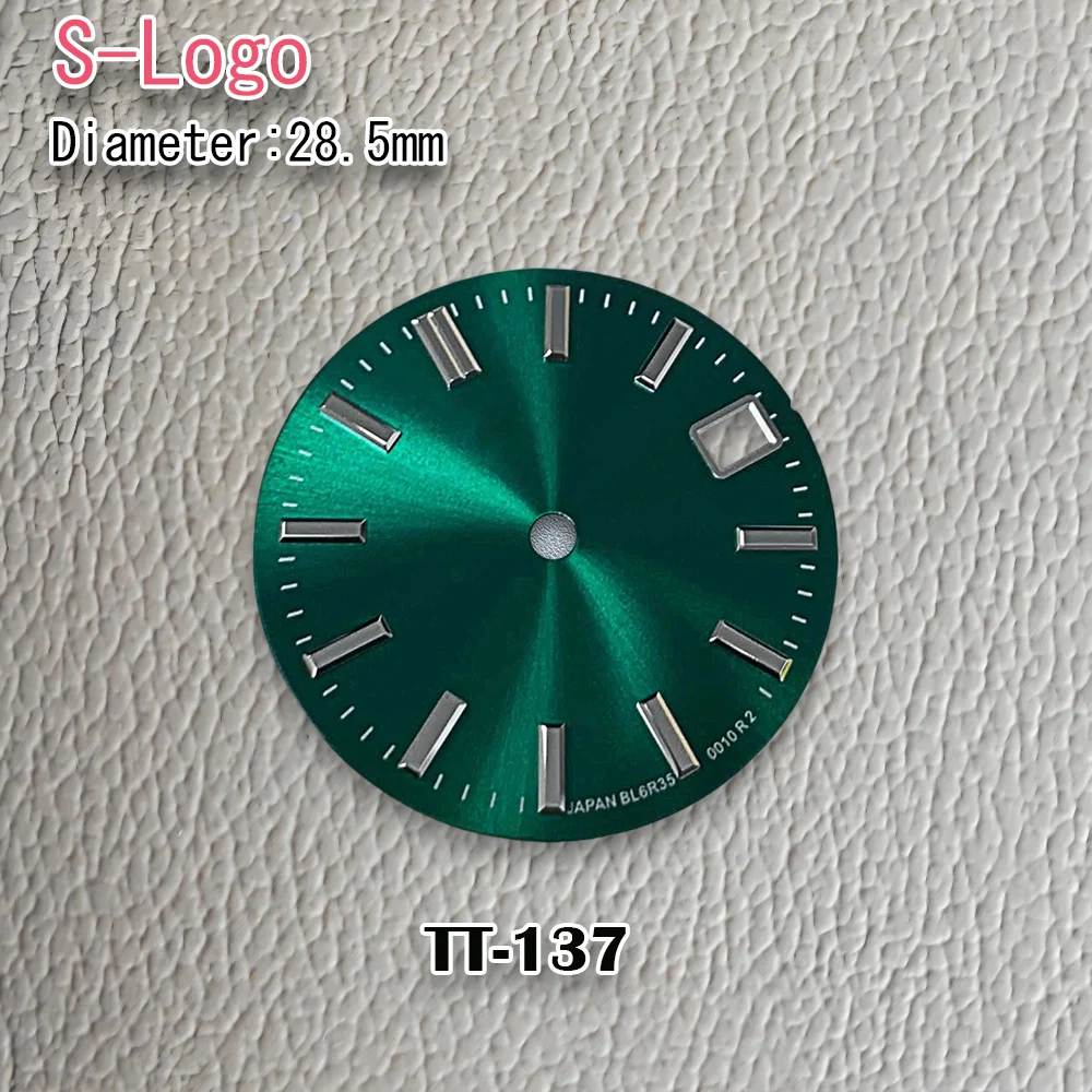 New 28.5mm GS Logo NH35 Dial black Sunray Dial Fit NH36/4R/7S Movement No Luminous High Quality Watch Modification Accessories