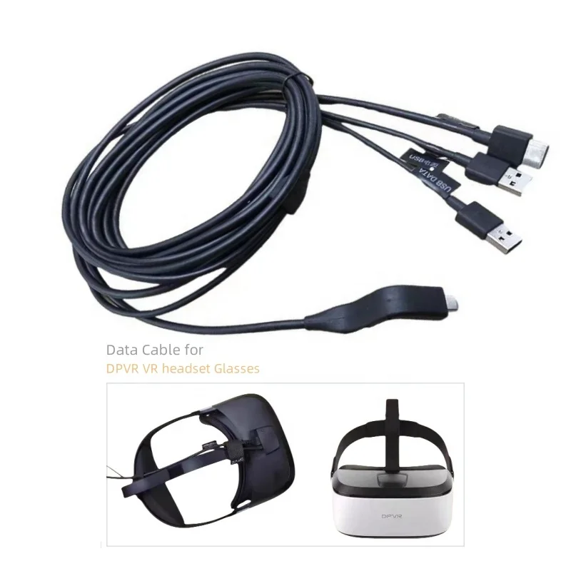 5 Meters Data Line Original E3B E3C E3P E3S Helmet Data Cable Replacement VR Glasses Headset 3 in 1 Vr Cable Vr Accessories