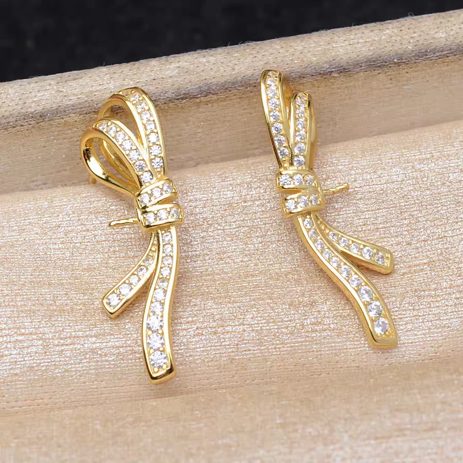 S925 Sterling Silver Earrings Base Findings Mountings Jewelry Mounts Fittings Accessories for 10-11mm Pearls