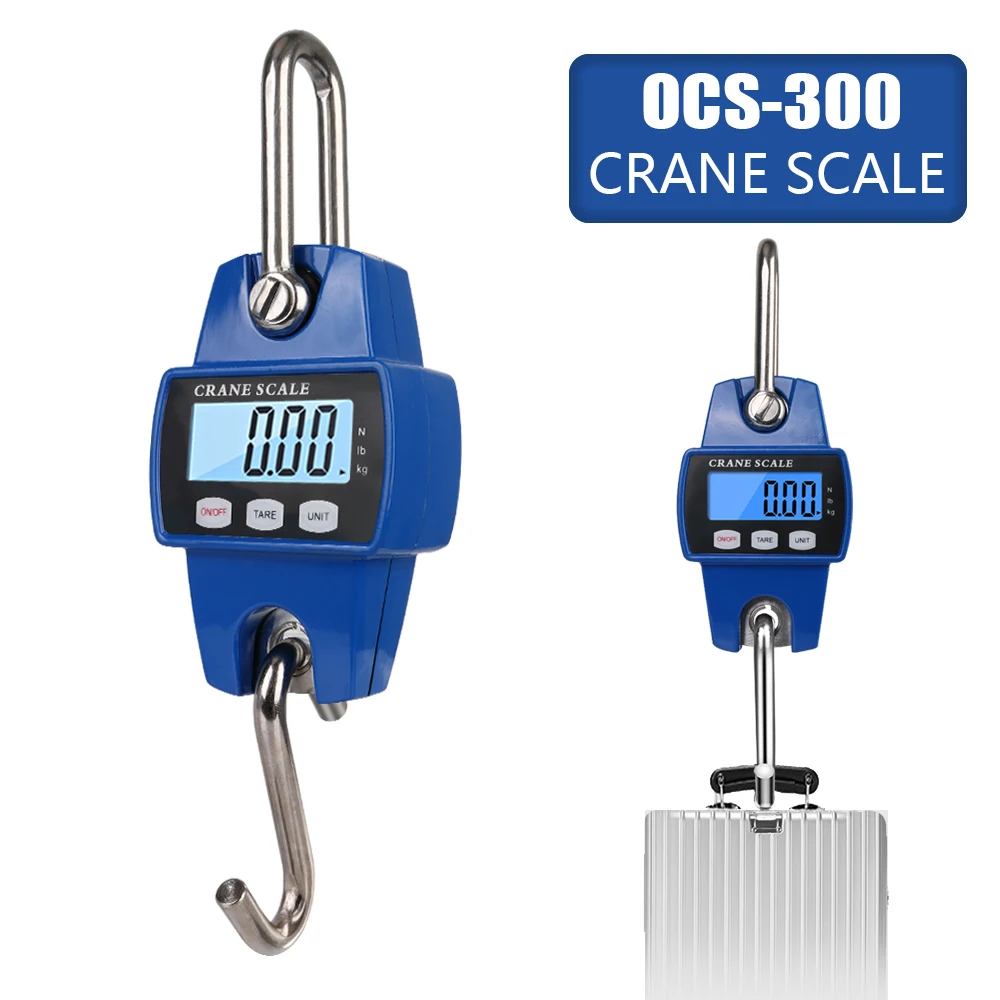 Portátil Eletrônica Digital Crane Scale Peso 300 kg Aço Inoxidável Heavy Duty Hanging Hook Scales