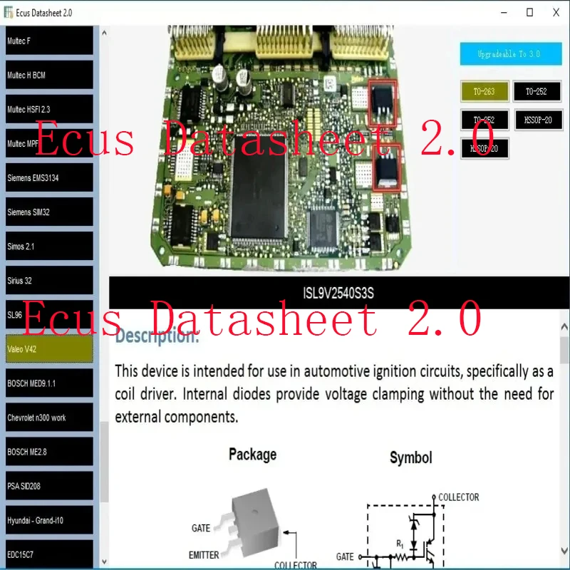 

Ecus Datasheet 2.0 Auto ECU Repair Software PCB Schematics with Electronic Components of Car ECUs and Additional Information