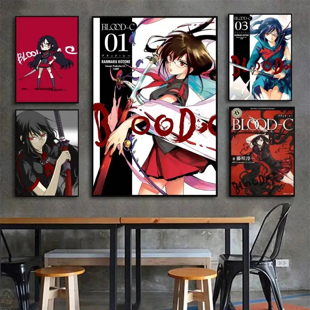 Anime BLOOD-C Posters Living Room Bar Cafe Quality Canvas Vintage Style Comics Painting Art Home Wall Decor Picture