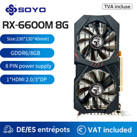 SOYO AMD RX 6600M 8GB Graphics Card GDDR6 128Bit PCI-E 4.0x8 8Pin Radeon GPU RX6600M Desktop Components PC Gaming Video Cards