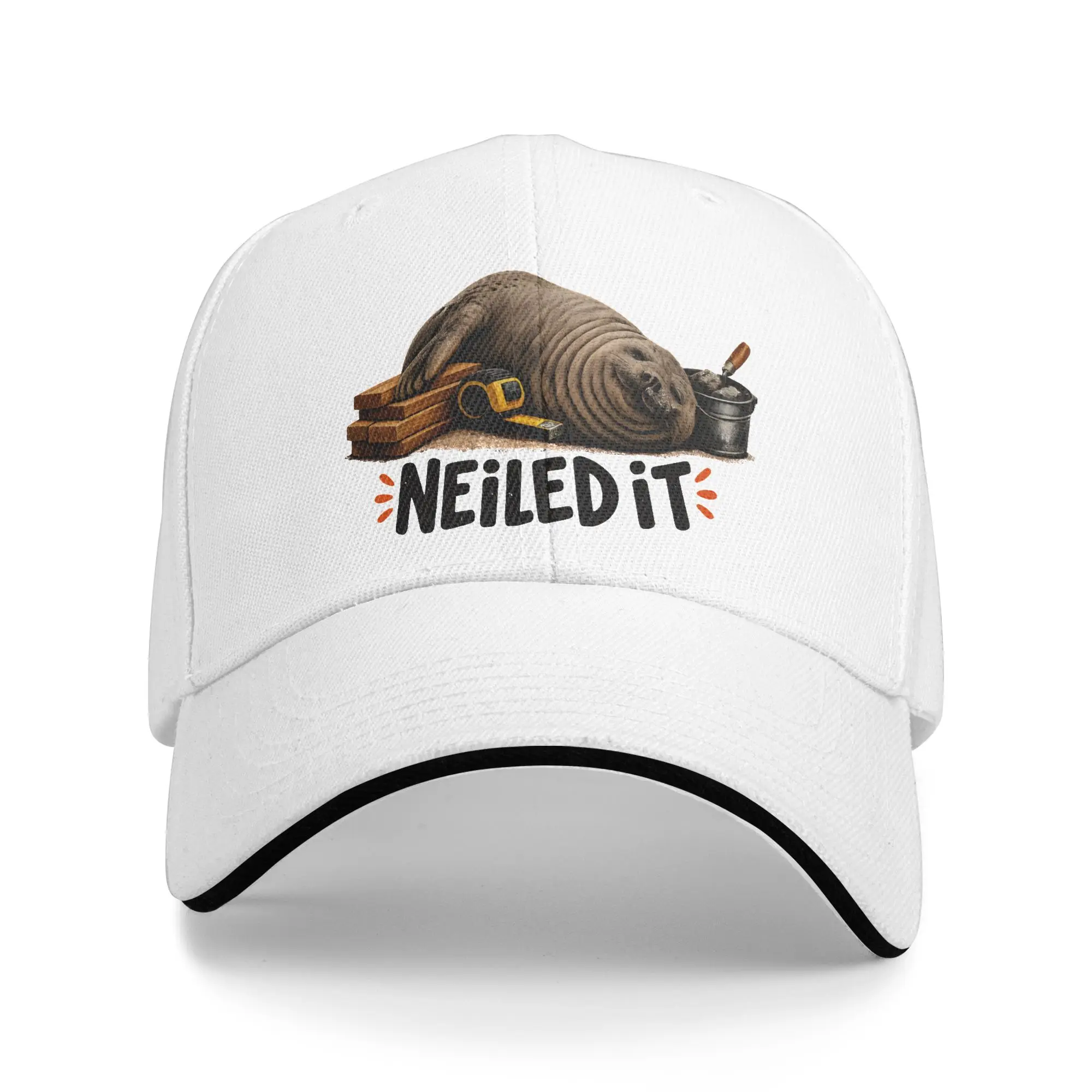 Casual Baseball Cap Carpenter Tools Neil The Seal Neiled It Art  Outdoor Gym Trucker Hat For Men Sun Stylish Baseball Caps