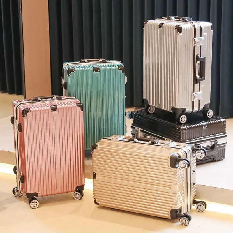 Aluminium Frame Bagage Voor Mannen En Vrouwen, Reizen Trolley, Boarding Case, Student Wachtwoord Lederen Case, Sterk En Duurzaam