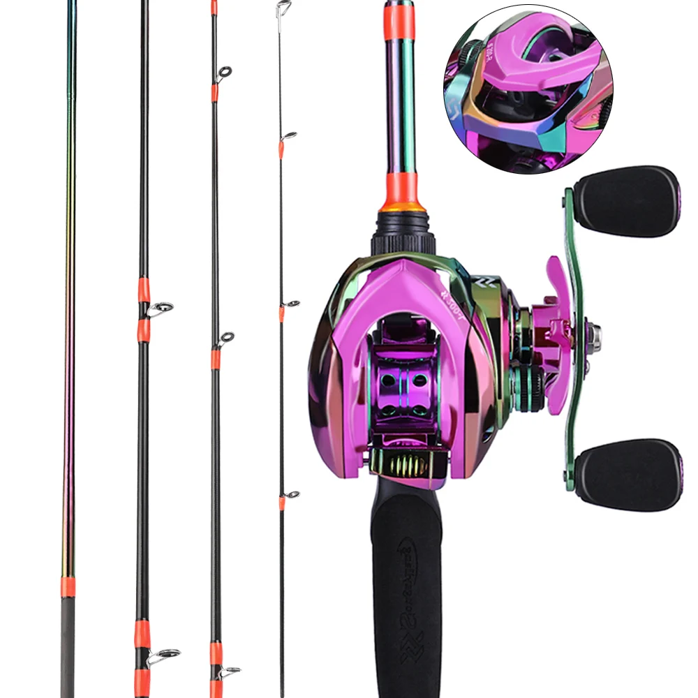 

Sougayilang Rod and Reel Combo 1.8M-2.4M Portable Carbon Fiber Fishing Pole 7.2:1 High-Speed Gear Ratio 12+1 BBS Wheel Tackle