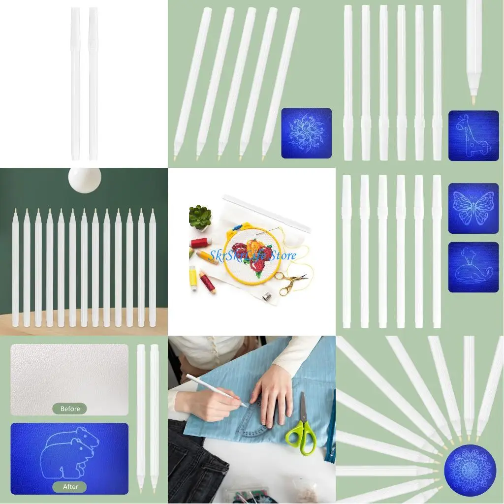 E65E 2 Pcs 사라지는 잉크 펜 UV 펜 매니아 제작을위한 보이지 않는 잉크 펜