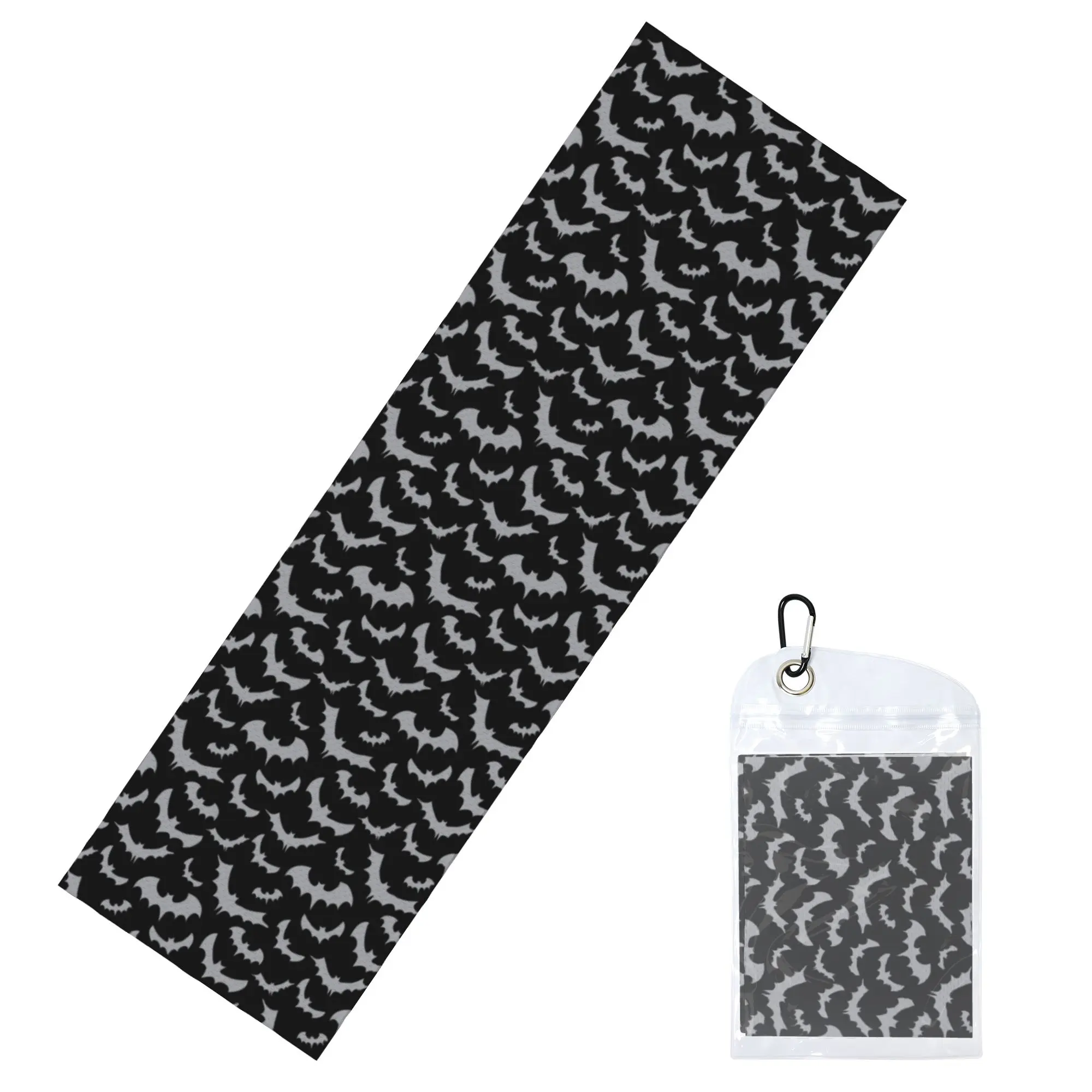 Enchanted Bats In Light Gray On Black Cold Exercise Towel Quick Dry Face Towel Goth Occult Witch Bath Towels