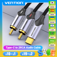 Vention USB C to RCA Audio Cable Type C to 2 RCA Cable for Speaker Amplifier Huawei Xiaomi Laptop 1m 2m 3m USB C Splitter RCA Y