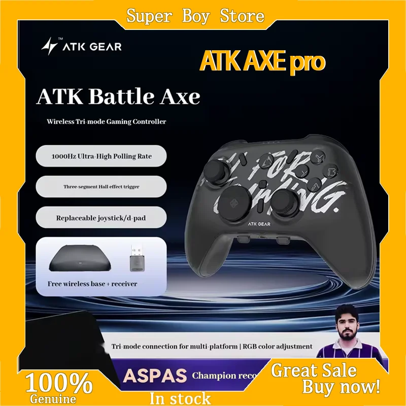 

Джойстик серии ATK AXE pro с эффектом Холла, игровой контроллер, регулируемые триггеры, микропереключатель, кнопки ABXY, трехрежимное подключение