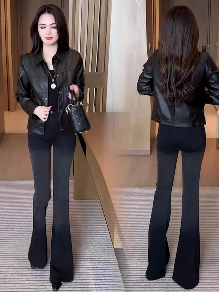 Giacca in Pelle PU alla Moda per Donna, Primavera 2025, Stile Vintage Americano di Alta Gamma, Sensazione Streetwear