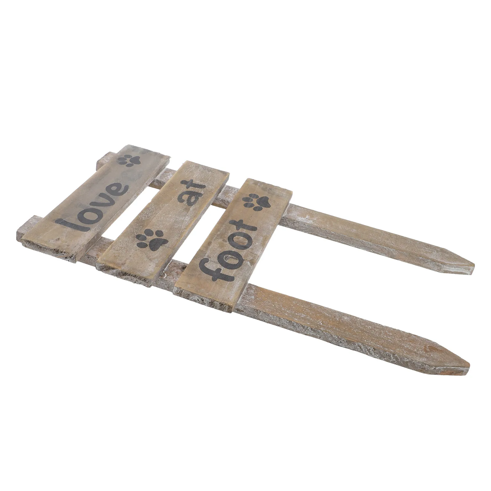 Wood Lawn Protective Sign Love At Foot Claw Print Garden Yard Grass Protection Outdoor Keep Dogs Off Lawn Decorative Stake