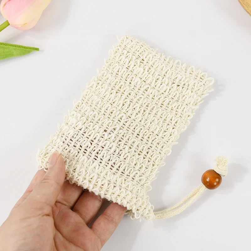 5-50 Stück Natürliche Sisal-Seifenbeutel für Dusche und Bad, Peeling-Seifensparer, Seifenhalter für Bad- und Duschgebrauch, Seifenverpackungs-Netzbeutel – Detail 6